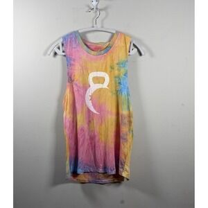 Zyia Active Hendrix Kettle Ball Large Moon Tie Dye Tank Top Pastel Rainbow